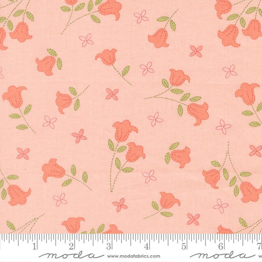 Sunbonnet Embroidered Blooms Pink My Sew Quilty Life  Moda Cotton Fabric MD-31761-15