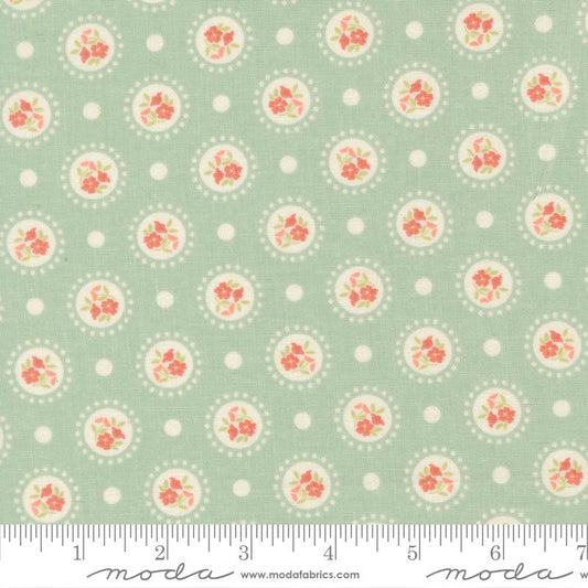 Sunbonnet Flower Dots Dusty Blue My Sew Quilty Life  Moda Cotton Fabric MD-31762-21