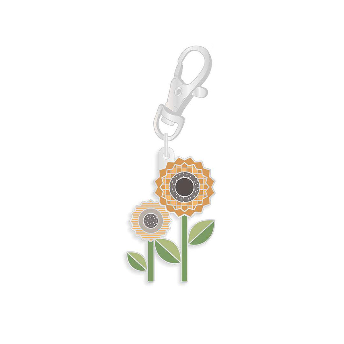 Autumn Sunflower Enamel Happy Charm 1.5"x2" Lori Holt Riley Blake