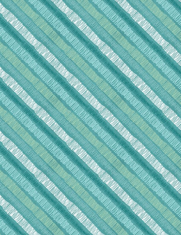 Sunflower Sweet Diagonal Stripe Teal Lisa Audit Wilmington Prints Cotton Fabric