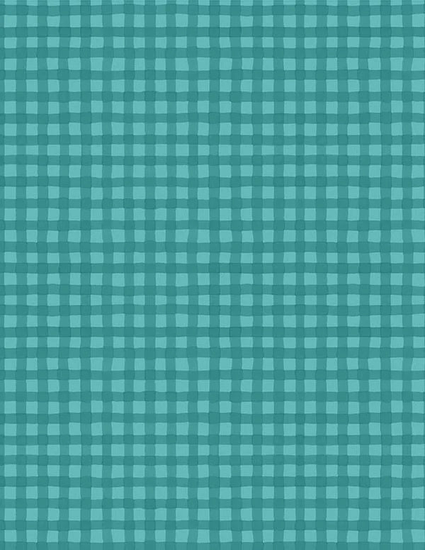 Sunflower Sweet Gingham Teal Lisa Audit Wilmington Prints Cotton Fabric