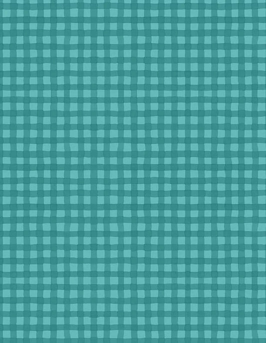 Sunflower Sweet Gingham Teal Lisa Audit Wilmington Prints Cotton Fabric