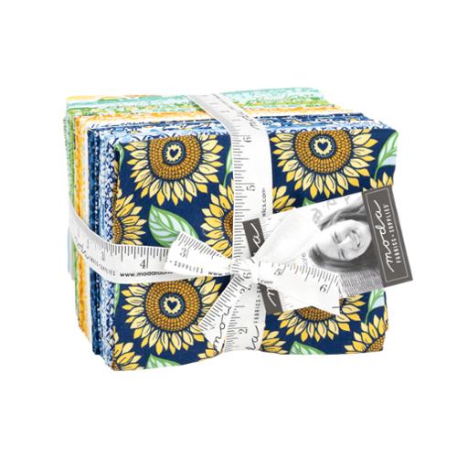 Sunflowers My Heart Fat Quarter Bundle 18"X21" 28 pcs Kate Spain ModaCotton Fabric