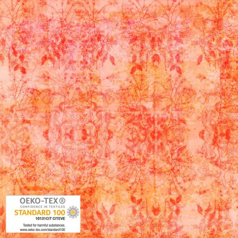 Sunset Bloom Small Leaves Stof Blank Quilting Cotton Fabric