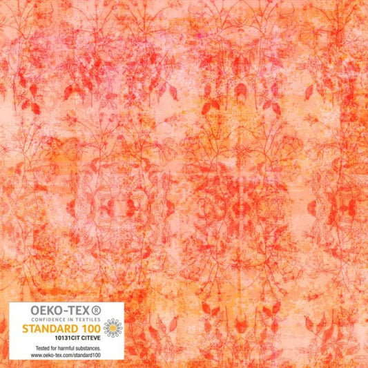 Sunset Bloom Small Leaves Stof Blank Quilting Cotton Fabric