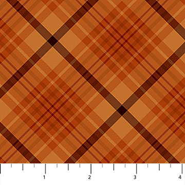 Sunshine Harvest Diagonal Plaid Orange Rust Northcott Cotton Fabric