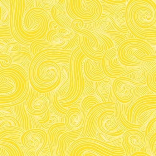 Just Color! Sunshine Yellow Swirl Studio E Cotton Fabric