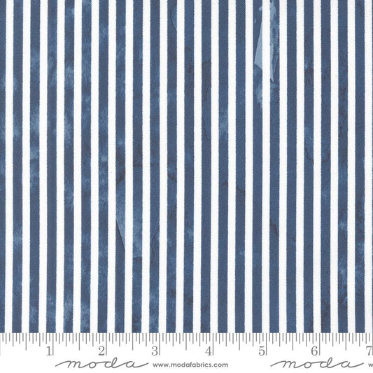 Sunshine & Blue Skies Line Dance Stripes Watercolor Indigo Create Joy Project Moda Cotton Fabric