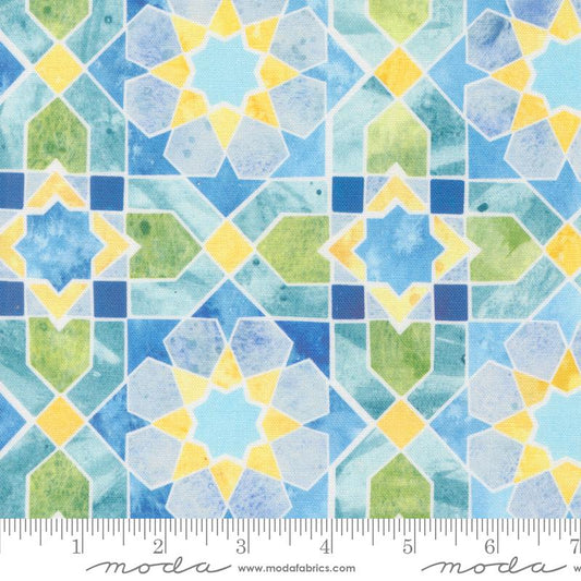 Sunshine & Blue Skies Mosaic Sky Geometric Watercolor Multi Create Joy Project Moda Cotton Canvas Fabric