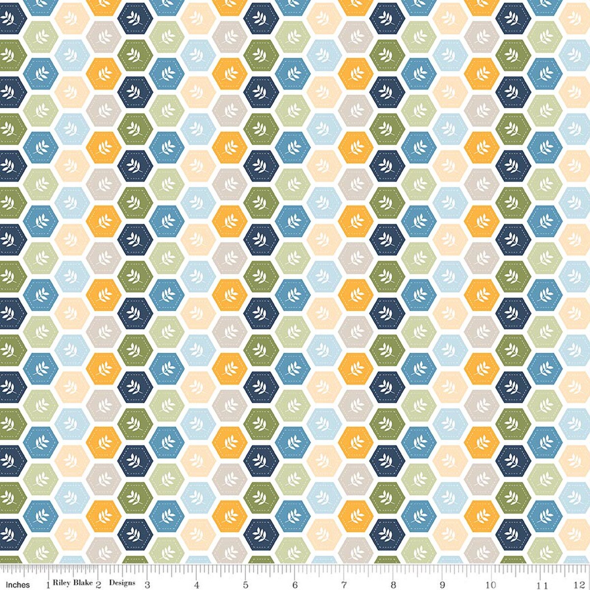 Sunshine & Dandelions Hexies Multi Traci Reed Riley Blake Cotton Fabric RB-C17926-MULTI