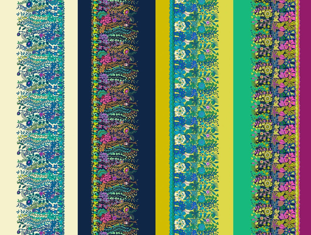 Sunshine Hedgerow Stripes Multi Windham Cotton Fabric WF-54982D-X