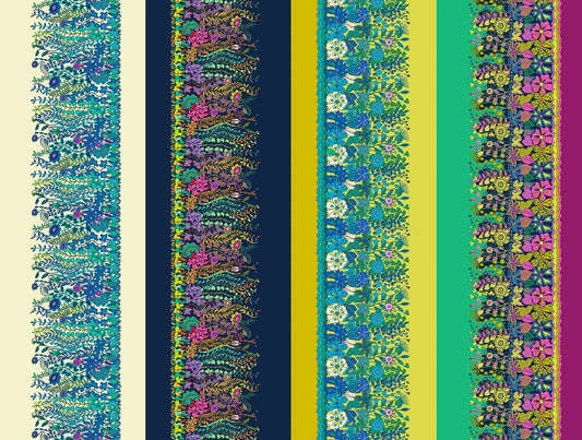 Sunshine Hedgerow Stripes Multi Windham Cotton Fabric WF-54982D-X
