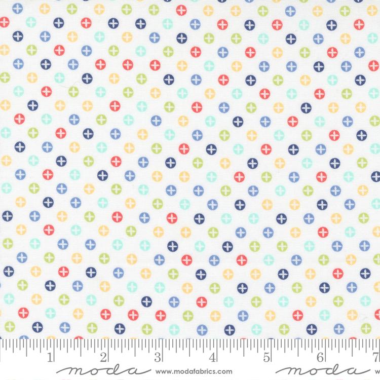 Sunwashed Cloud White Pomegranate Polka Dots Corey Yoder Coriander Quilts Moda Cotton Fabric