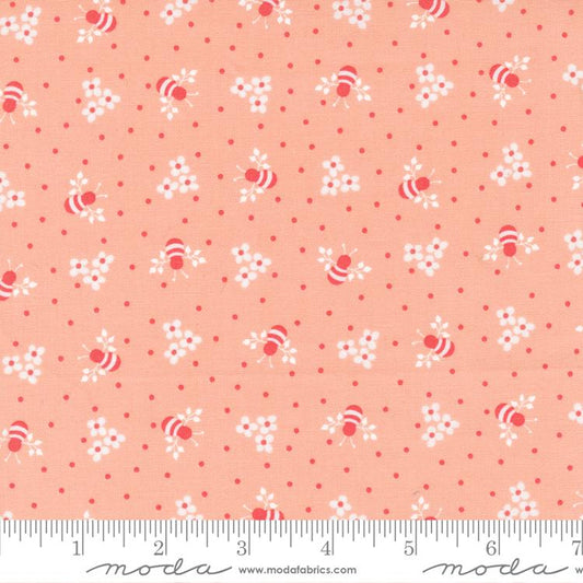 Sunwashed Coral Busy Bee Blenders Bees Dots Small Floral Corey Yoder Coriander Quilts Moda Cotton Fabric