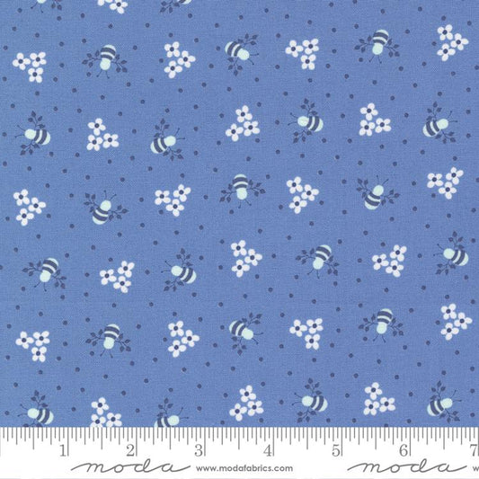 Sunwashed Sky Blue Busy Bee Blenders Bees Dots Small Floral Corey Yoder Coriander Quilts Moda Cotton Fabric