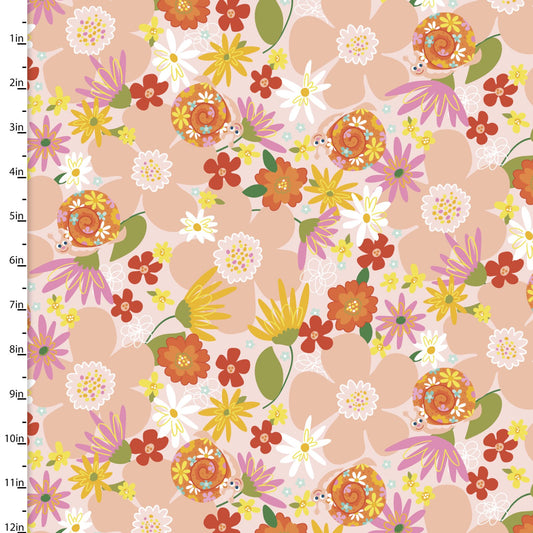 Susie Sunshine Floral Allover Pink Amanda McGee 3 Wishes Cotton Fabric