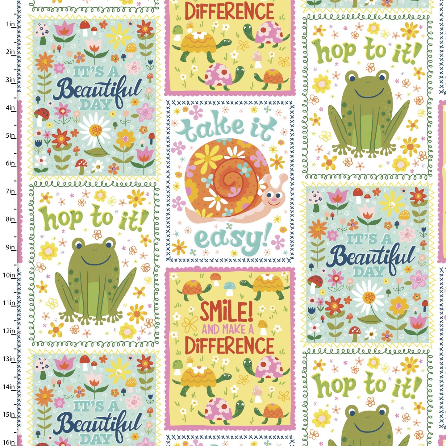 Susie Sunshine Patch White Amanda McGee 3 Wishes Cotton Fabric