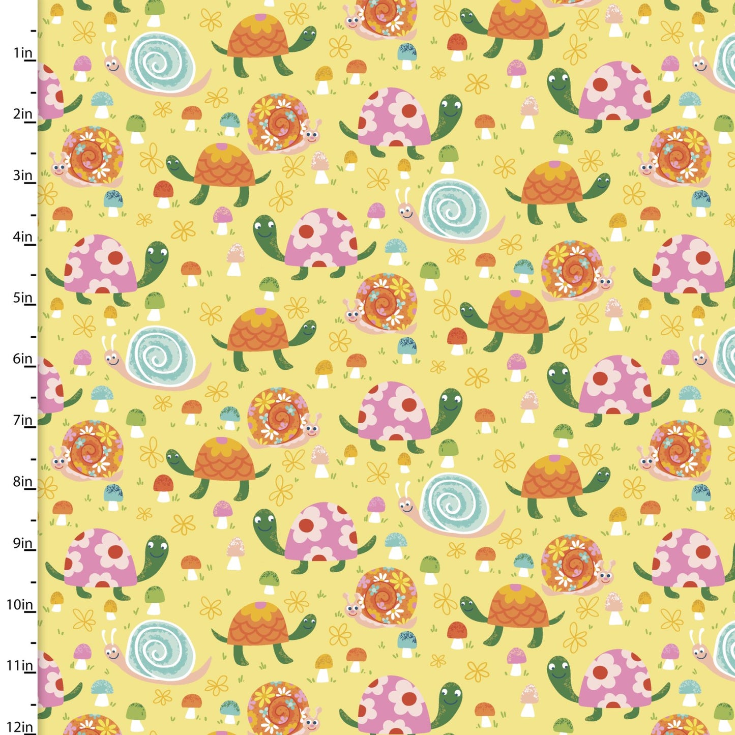 Susie Sunshine Take it Easy Yellow Amanda McGee 3 Wishes Cotton Fabric