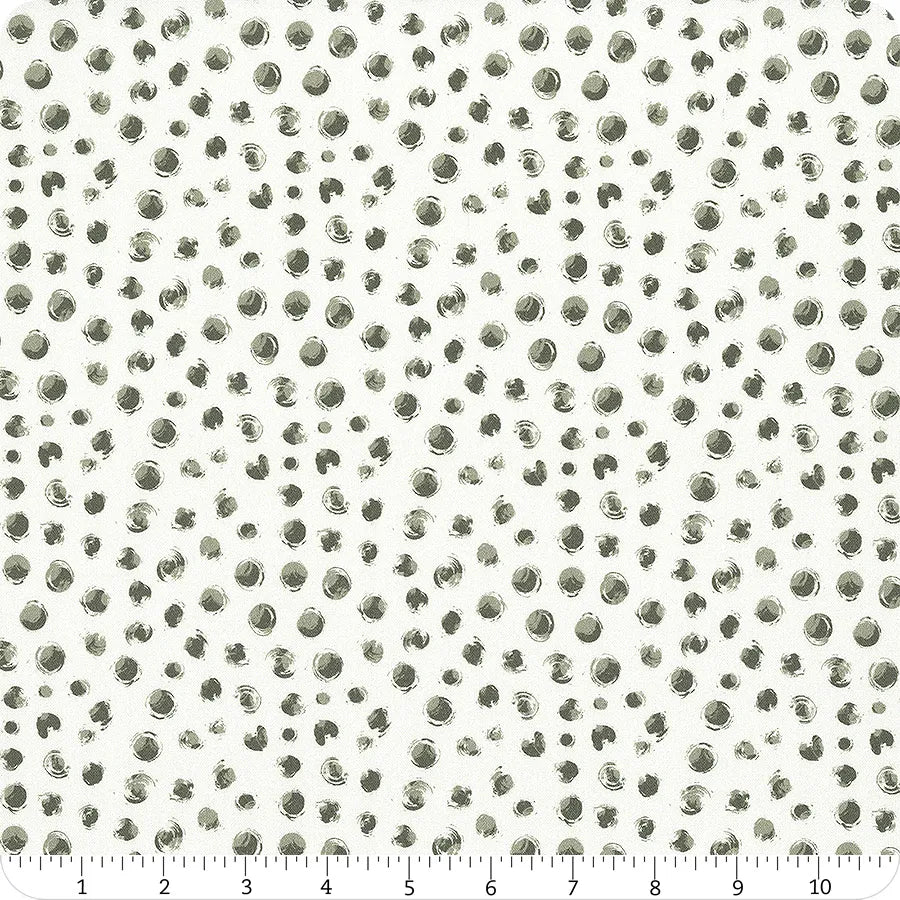 Sweet Lulla Brushstroke Dots Grey Ivy Jayne Camelot Cotton Fabric