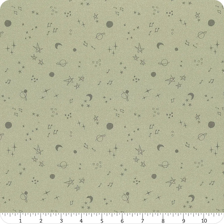 Sweet Lulla Starry Night Grey Ivy Jayne Camelot Cotton Fabric