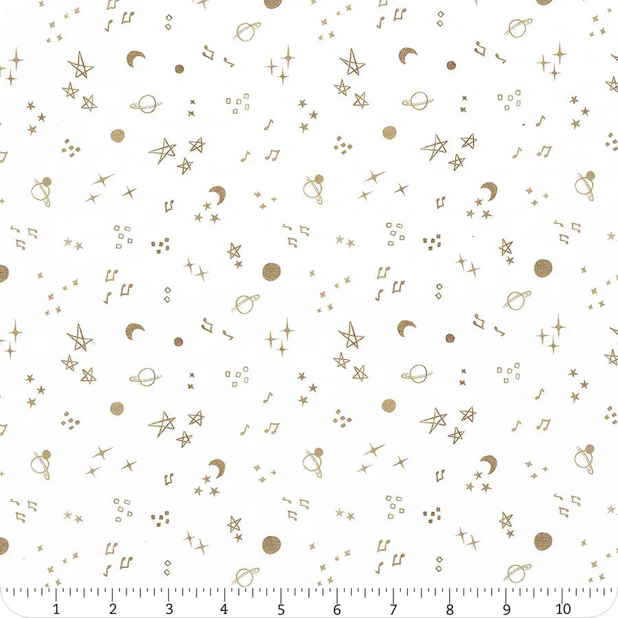 Sweet Lulla Starry Night White Ivy Jayne Camelot Cotton Fabric