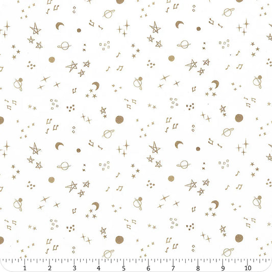 Sweet Lulla Starry Night White Ivy Jayne Camelot Cotton Fabric