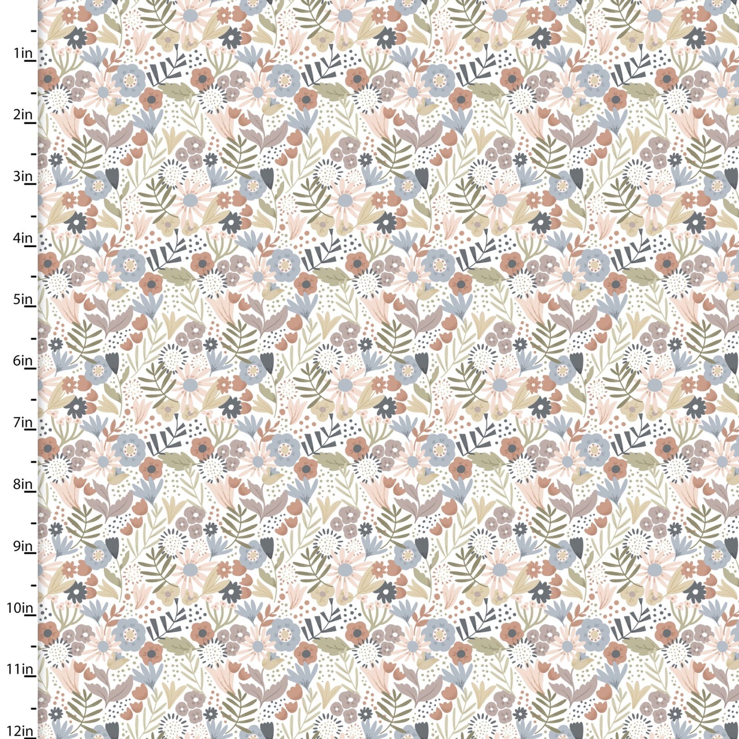 Sweet Savanna Prairie Floral White Elaine Kay 3 Wishes Cotton Fabric