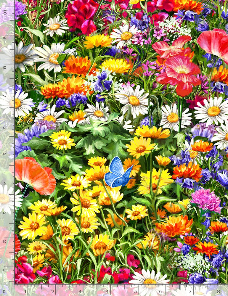 Sweet Summer Florals Allover Multi Dona Gelsinger Timeless Treasures Cotton Fabric | US Fabric Shop