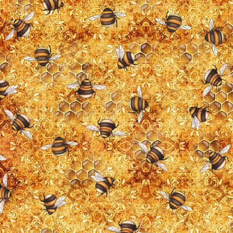 Sweet as Honey Beehives Black Dan Morris Quilting Treasures Fabrics Cotton Fabric