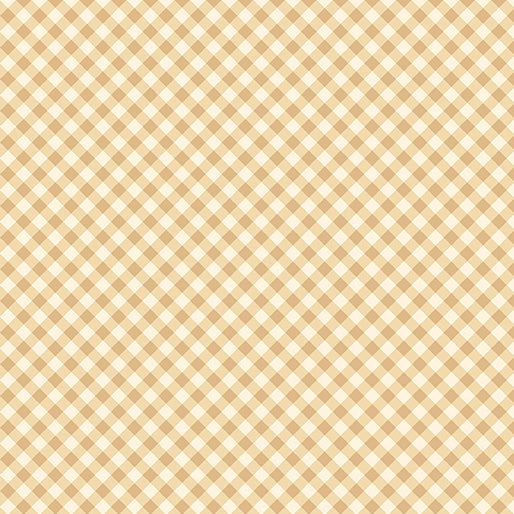 Sweet Gingham Beige White Diagonal Benartex Cotton Fabric BE-17237-72