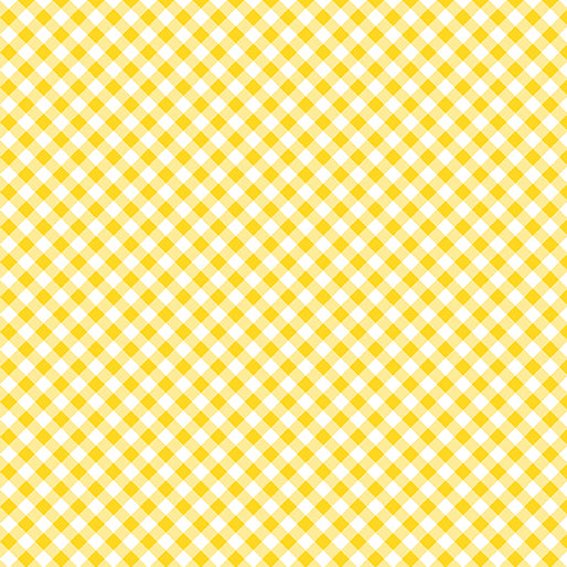 Sweet Gingham Butter Yellow White Diagonal Benartex Cotton Fabric BE-17237-37