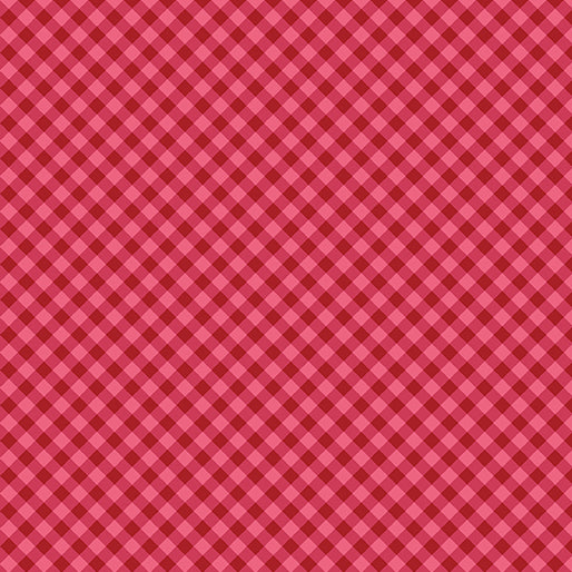 Sweet Gingham Cherry Red Diagonal Benartex Cotton Fabric BE-17237-22