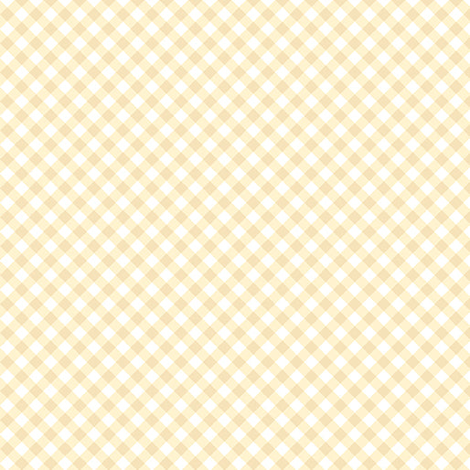 Sweet Gingham Ecru Light Beige White Diagonal Benartex Cotton Fabric BE-17237-77