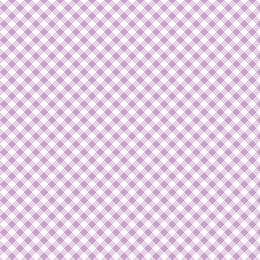 Sweet Gingham Lilac Light Purple White Diagonal Benartex Cotton Fabric BE-17237-66