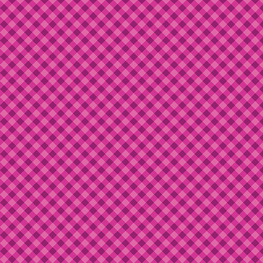 Sweet Gingham Magenta Dark Pink Diagonal Benartex Cotton Fabric BE-17237-26