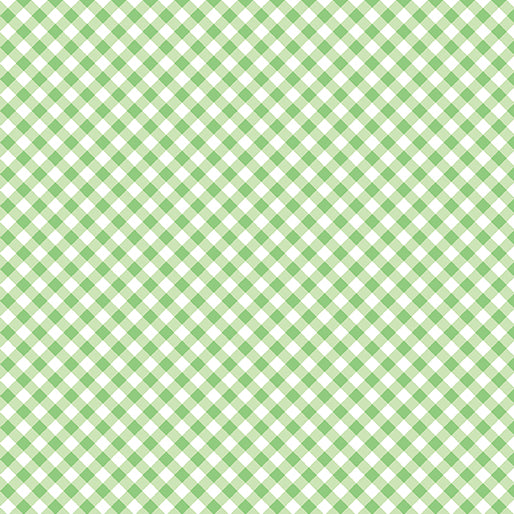 Sweet Gingham Mint Green White Diagonal Benartex Cotton Fabric BE-17237-47