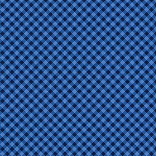 Sweet Gingham Ocean Blue Diagonal Benartex Cotton Fabric BE-17237-50