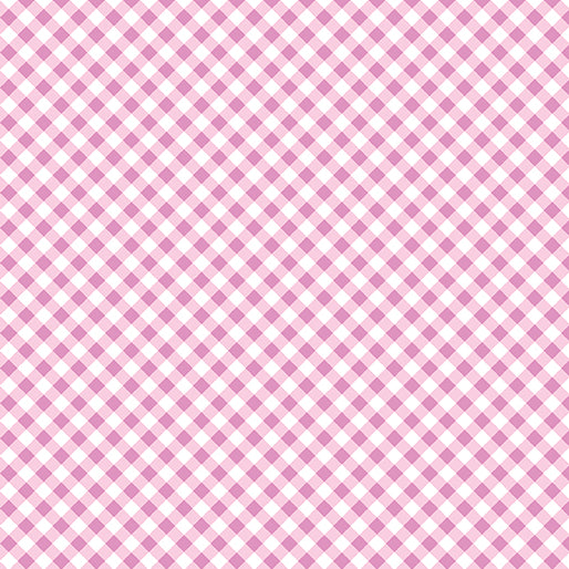 Sweet Gingham Petal Light Purple White Diagonal Benartex Cotton Fabric BE-17237-28