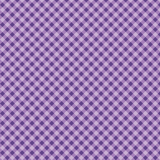 Sweet Gingham Purple Diagonal Benartex Cotton Fabric BE-17237-60
