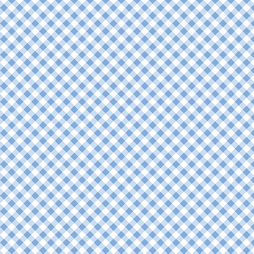 Sweet Gingham Sky Blue White Diagonal Benartex Cotton Fabric BE-17237-59