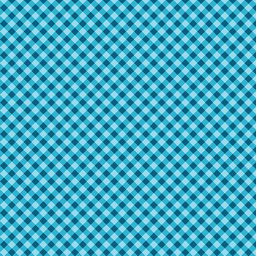 Sweet Gingham Teal Diagonal Benartex Cotton Fabric BE-17237-80