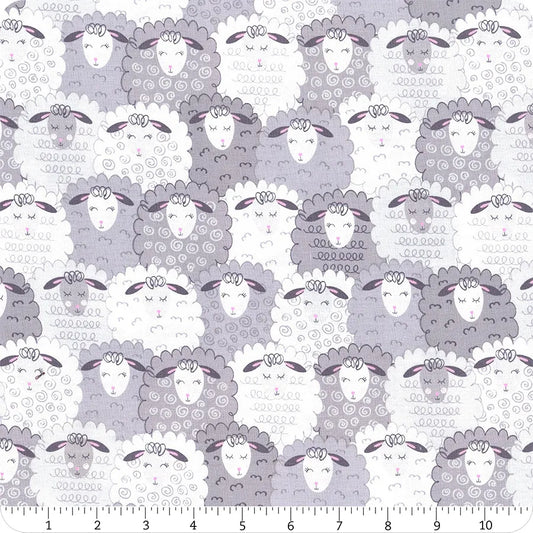 Sweet Little Lamb Cozy Lamb Gray Kanvas Studio Benartex Cotton Fabric BE-14968-08