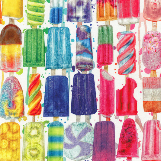 Sweet Tooth Ice Pops Rainbow Multi Lars Stewart Robert Kaufman Cotton Fabric