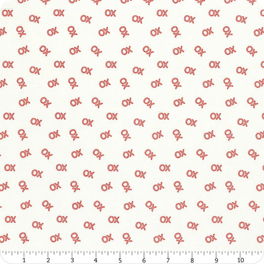 Sweetheart XO Cream My Mind's Eye Riley Blake Designs Cotton Fabric RB-C15504-CREAM