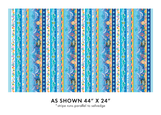 Swim with Me Let's Swim Stripe Multi Kanvas Studio Benartex Cotton Fabric BE-15051-99