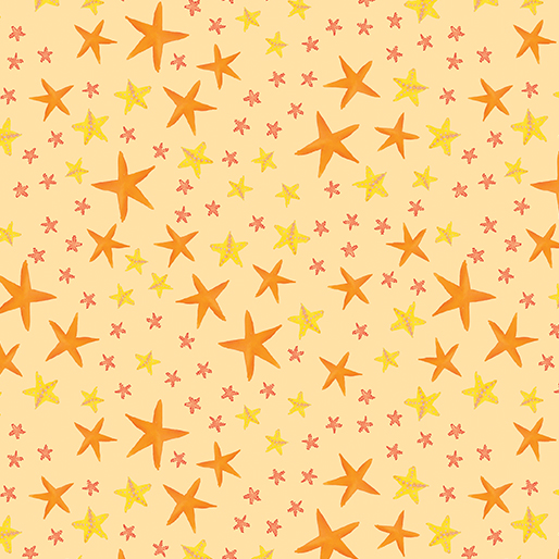 Swim with Me Starfish Soiree Sand Kanvas Studio Benartex Cotton Fabric BE-15053-30