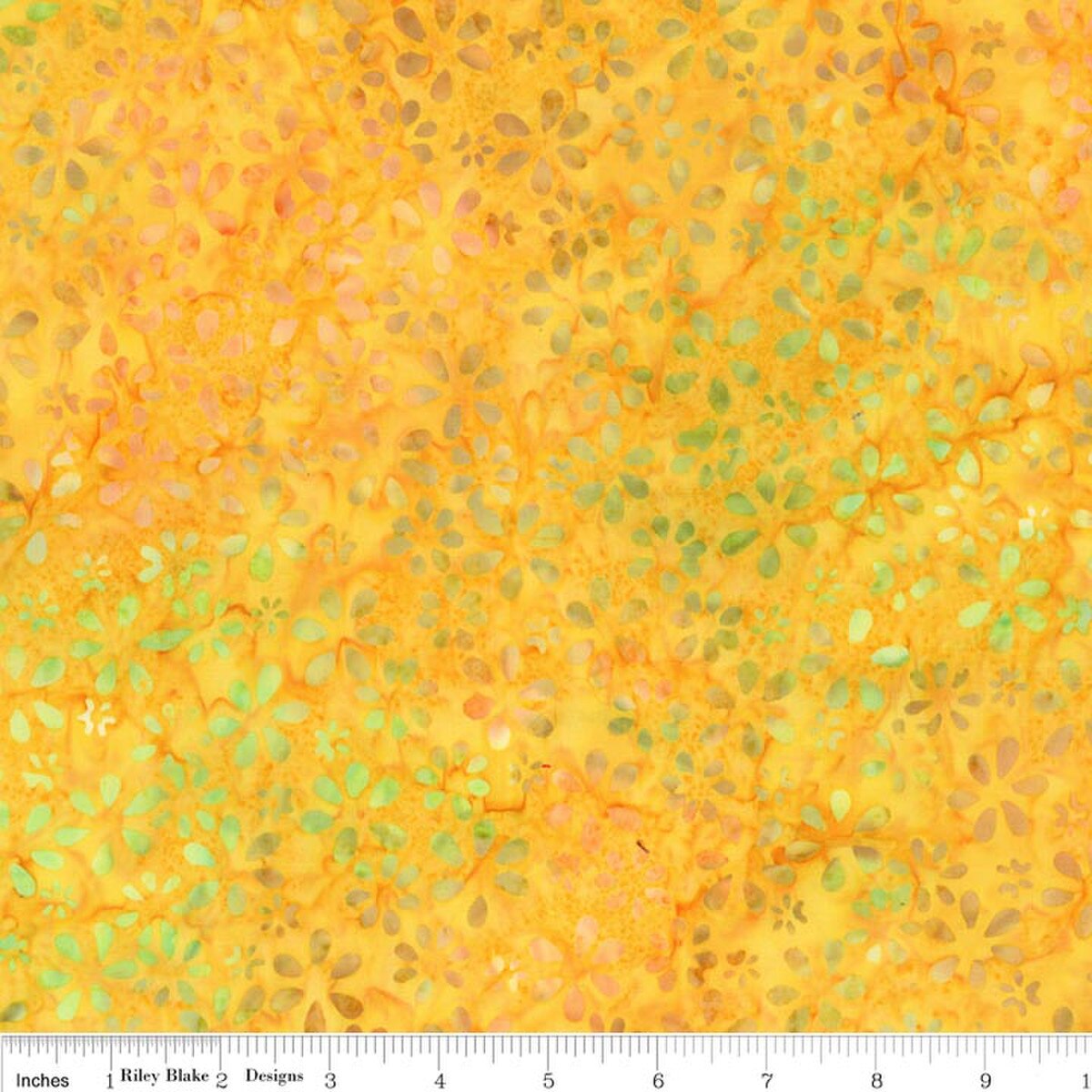 Swirl the Rainbow Carousel Golden Yellow Green BATIK Riley Blake Designs Cotton BATIK Fabric RB-BT23562-663