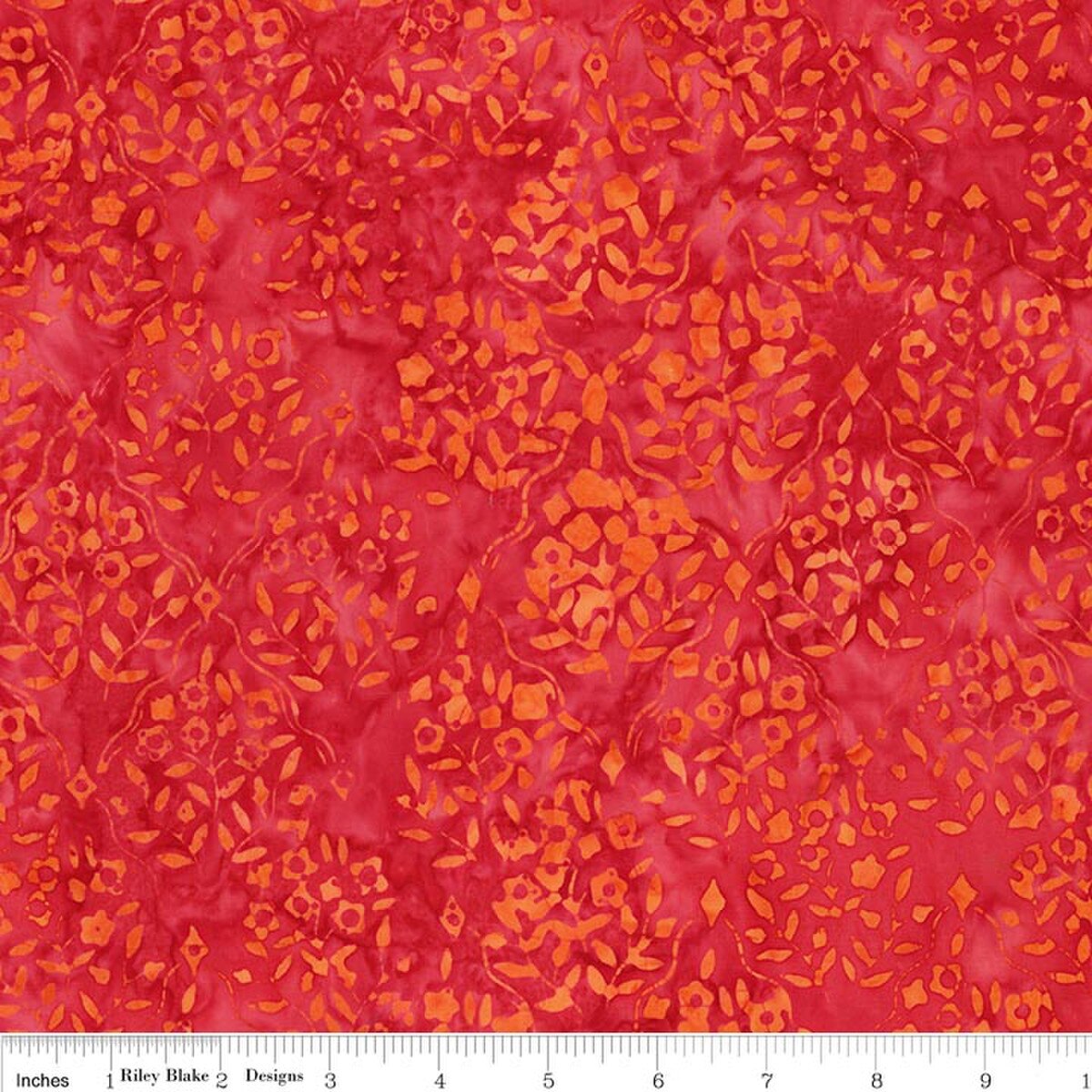 Swirl the Rainbow Chili Red BATIK Riley Blake Designs Cotton BATIK Fabric RB-BT23564-215