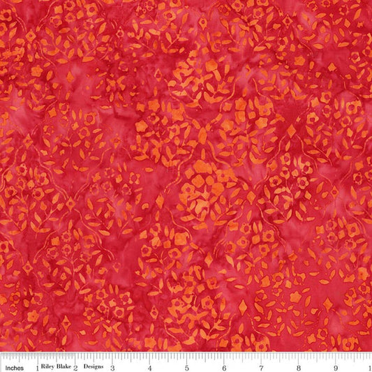 Swirl the Rainbow Chili Red BATIK Riley Blake Designs Cotton BATIK Fabric RB-BT23564-215