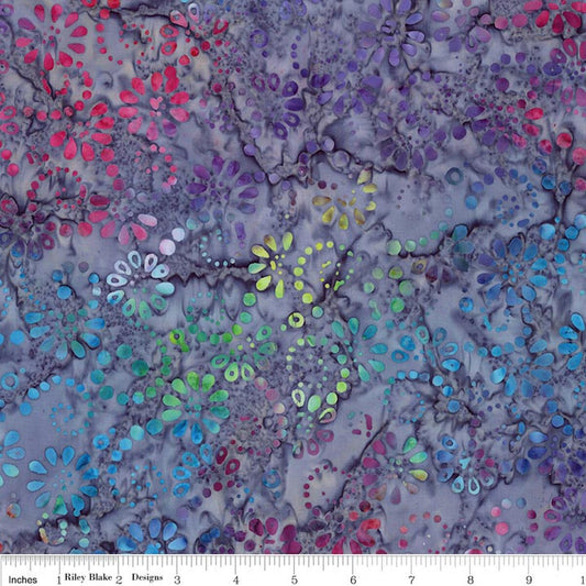 Swirl the Rainbow Jukebox Purple Multi BATIK Riley Blake Designs Cotton BATIK Fabric RB-BT23563-568